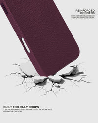TEXTURED LEATHER CASE — BURGUNDY