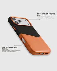 WALLET PHONE CASE — BLACK ORANGE