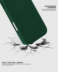 TEXTURED LEATHER CASE — GREEN