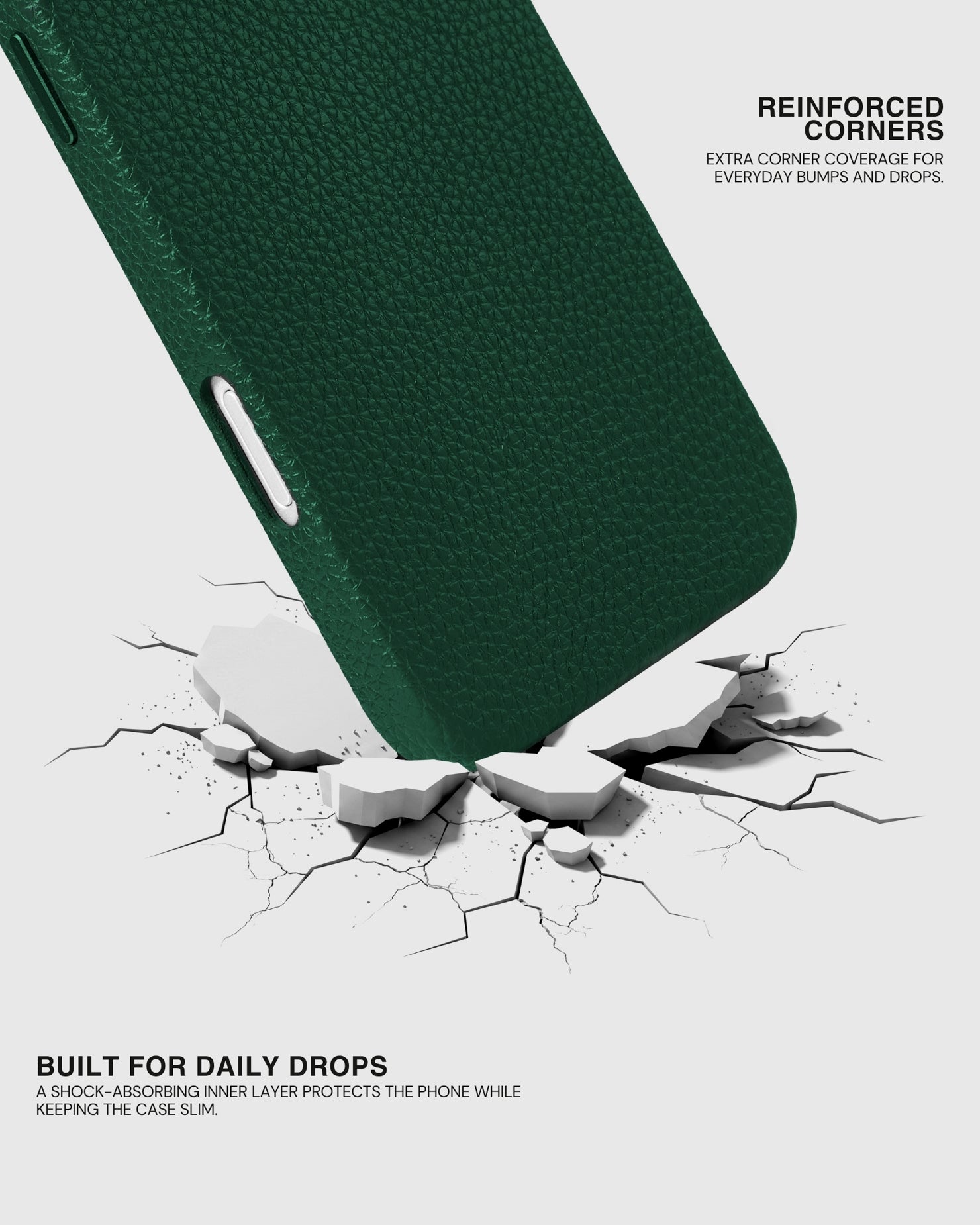TEXTURED LEATHER CASE — GREEN