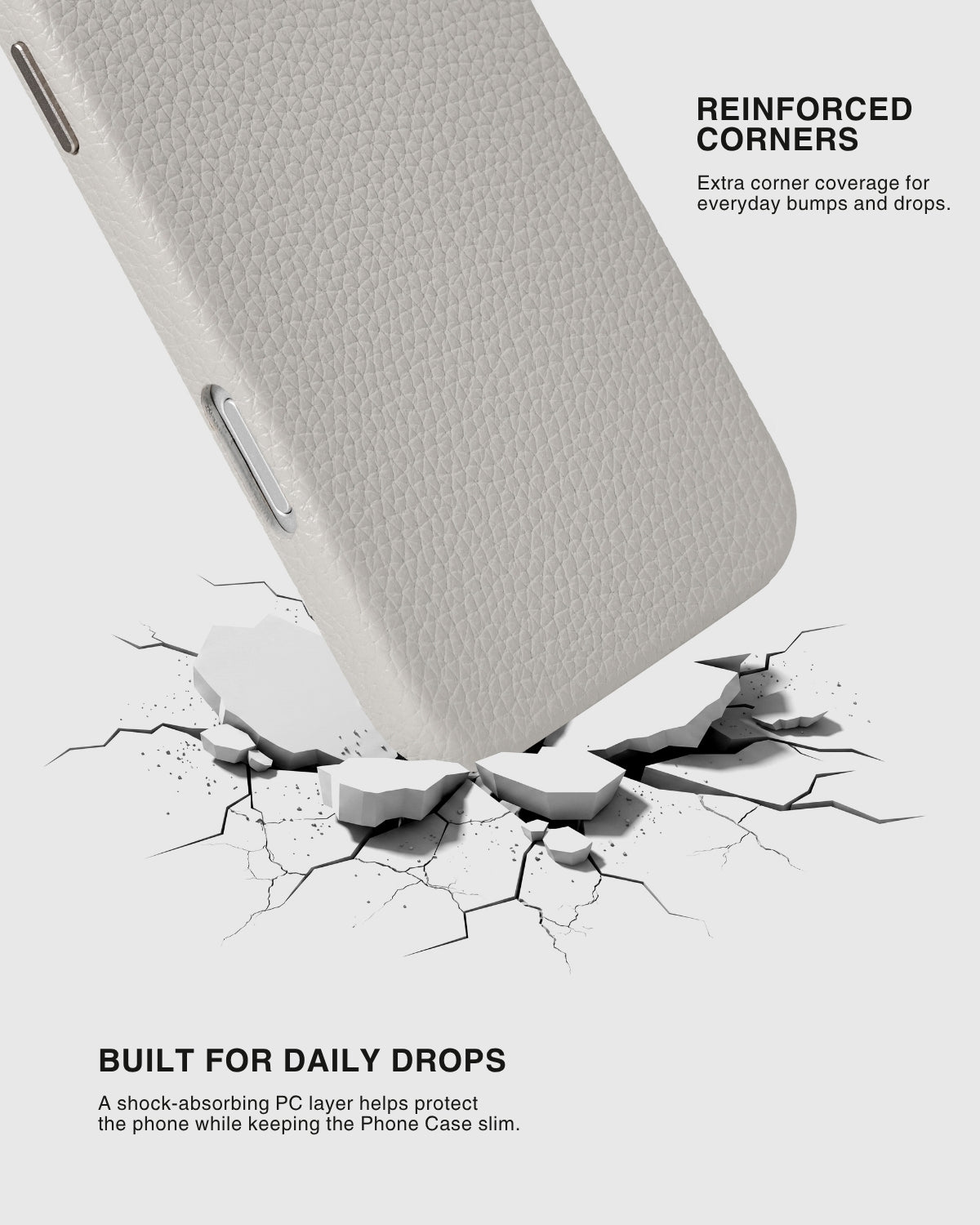 TEXTURED LEATHER CASE — GRAY