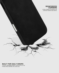 VINTAGE LEATHER PHONE CASE — BLACK
