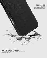 TEXTURED LEATHER CASE — BLACK