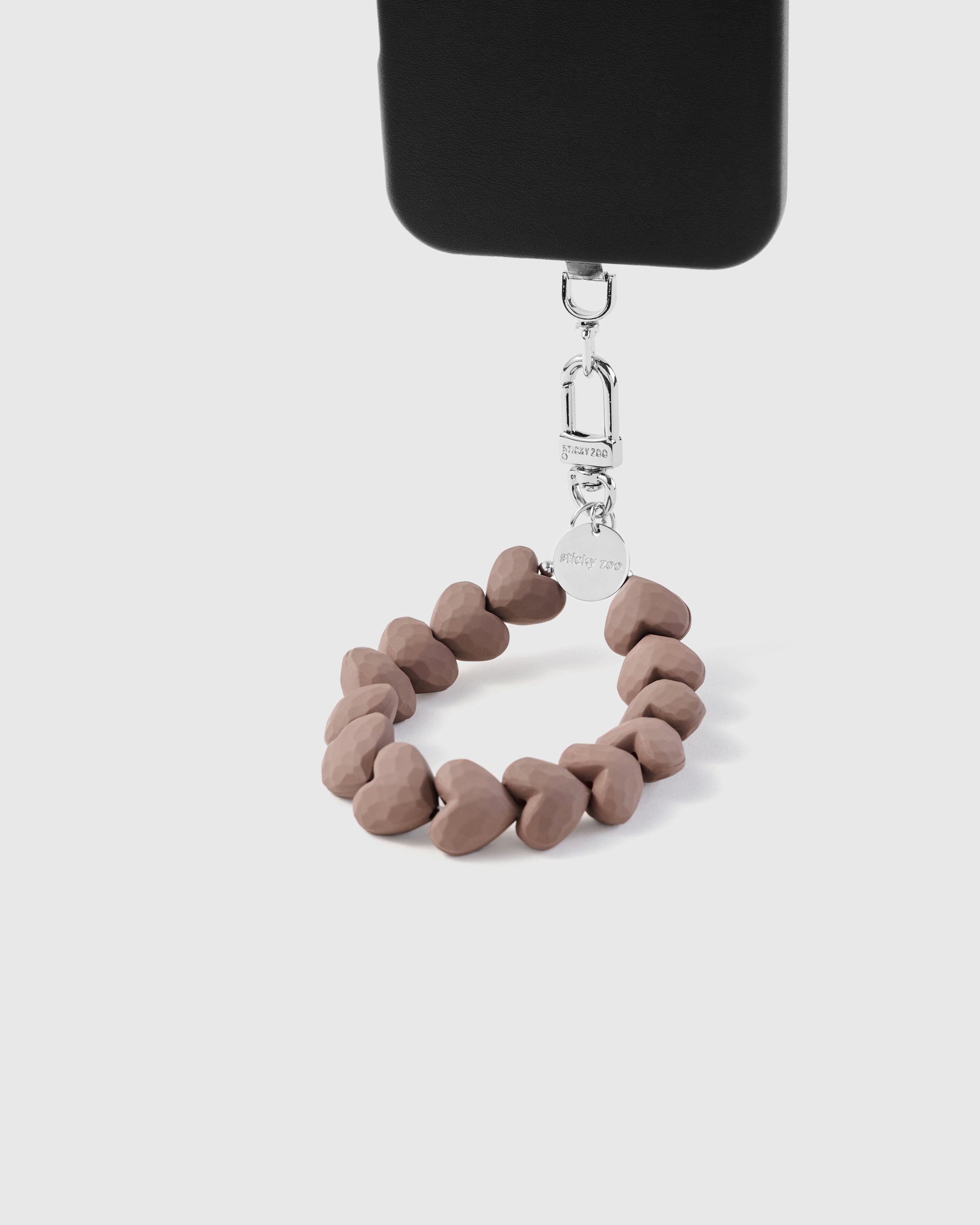 CORREA PARA TELÉFONO CON DISEÑO DE CORAZÓN MOKA