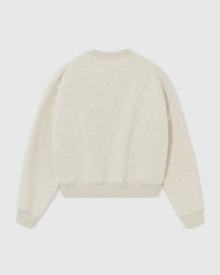 Back view of STICKYZOO Saint Teddy Bear Sweatshirt in light gray showing clean construction