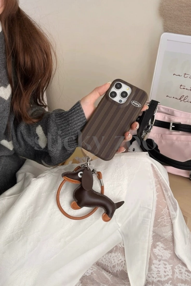 STRIPED DACHSHUND PUPPY CASE
