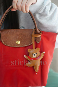 BALLET BEAR CHARM charm on a bag — real French Alran leather, 3 days by hand.