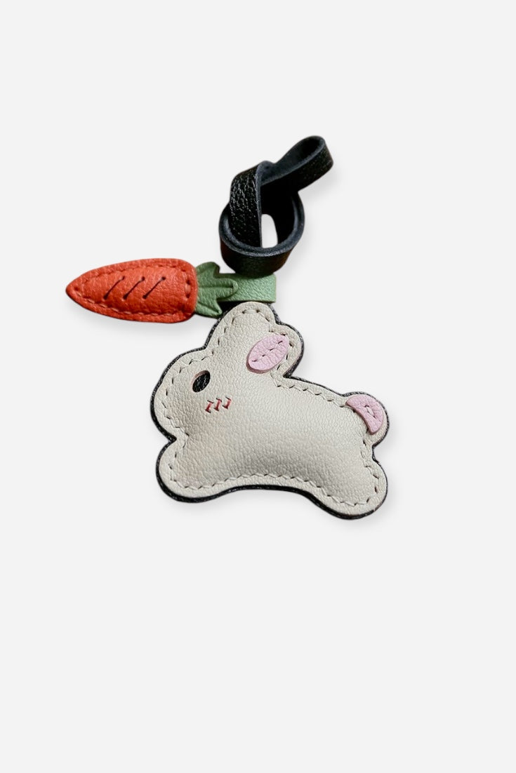 RABBIT WITH CARROT BAG CHARM