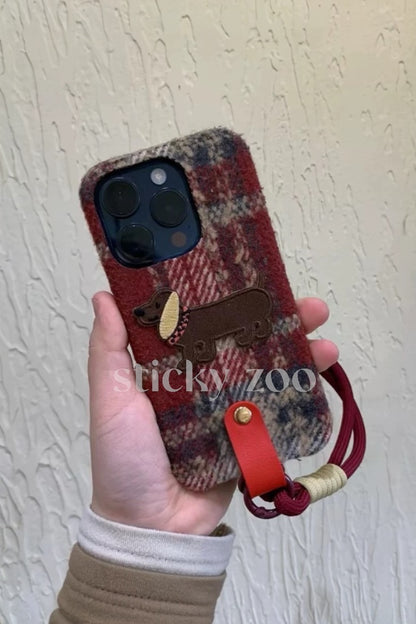 PLAID DACHSHUND PUPPY CASE