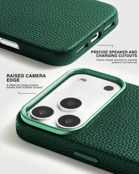 TEXTURED LEATHER CASE — GREEN