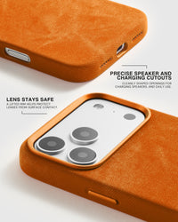 CUSTODIA PER TELEFONO IN DENIM — ARANCIONE
