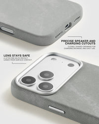CUSTODIA PER TELEFONO IN DENIM — GRIGIO