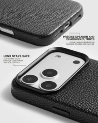 TEXTURED LEATHER CASE — BLACK
