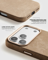 Custodia per telefono in denim — marrone chiaro