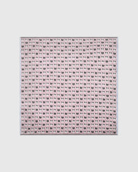 Blush panda silk scarf with hand-illustrated panda faces on a soft pink field by STICKYZOO