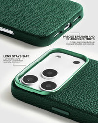 TEXTURED LEATHER CASE — GREEN