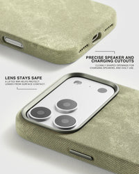 DENIM TELEFOONHOESJE — OLIVE