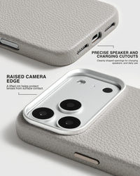 TEXTURED LEATHER CASE — GRAY