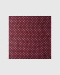 Foulard carré silk scarf with silver florets on a burgundy micro-print field by STICKYZOO