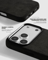 FUNDA PARA TELÉFONO ALCANTARA — NEGRA