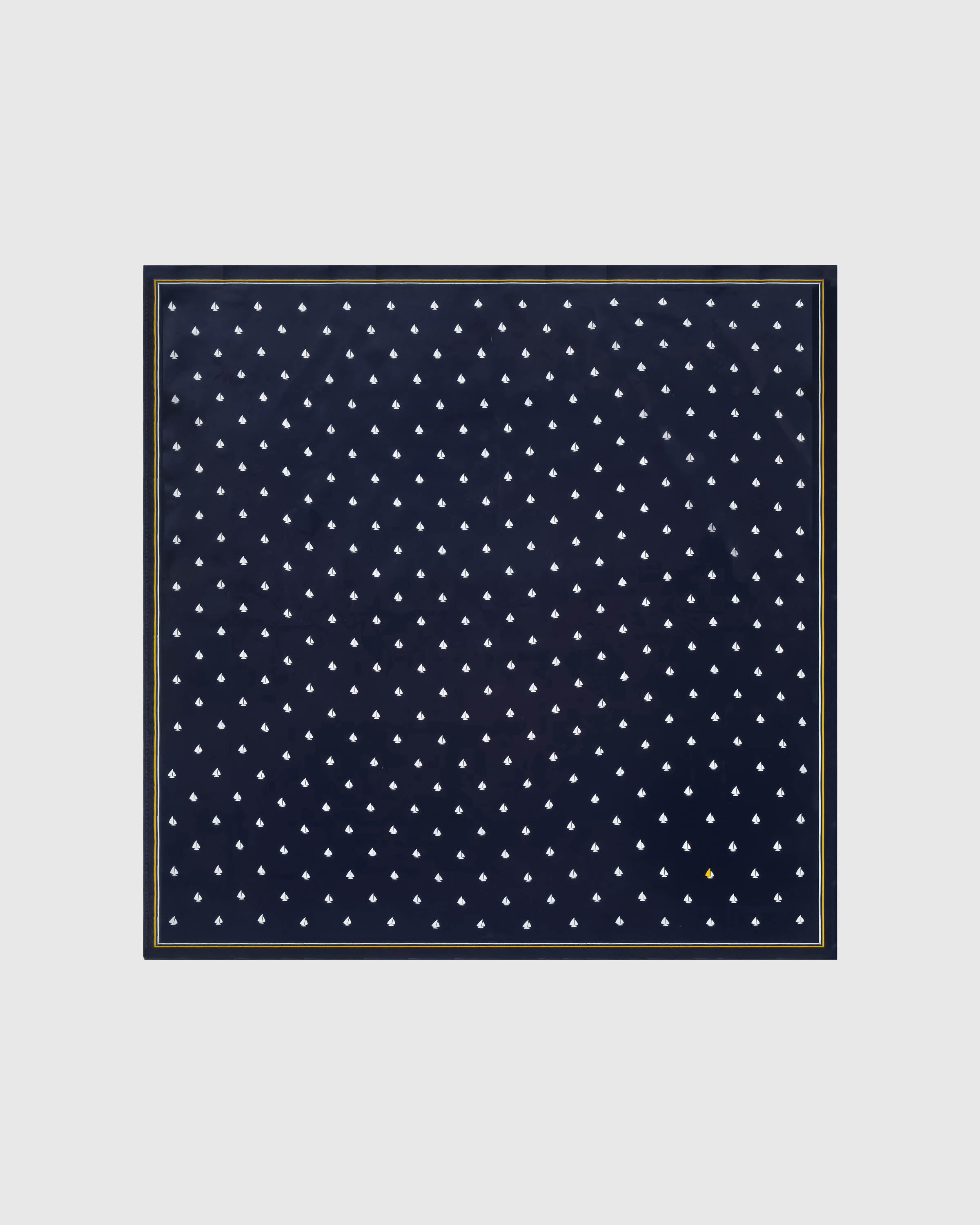 Regatta sailboat silk scarf with hand-illustrated white sailboats on a navy field by STICKYZOO