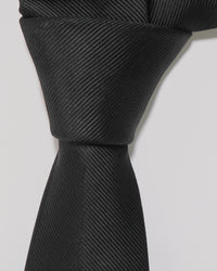 STICKYZOO NOIR HUNTER TIE additional view showing hand-embroidered mulberry silk detail, designed in Amsterdam