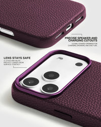 TEXTURED LEATHER CASE — BURGUNDY
