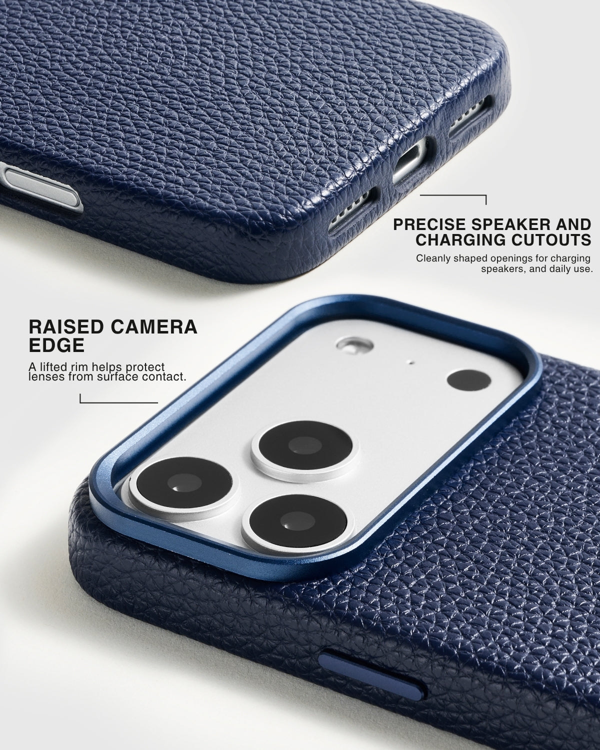 TEXTURED LEATHER CASE — BLUE