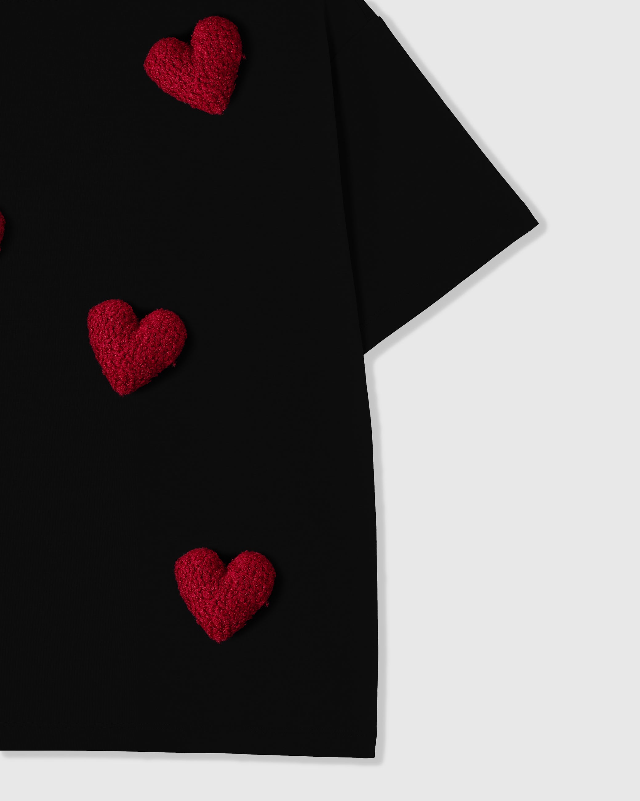 230gsm Plush Heart T-Shirt · Handmade 3D Cotton Tee – STICKYZOO®