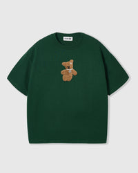 STICKYZOO HUG-ME BEAR T-SHIRT featuring one hand-stitched plush teddy bear appliqué, designed in Amsterdam