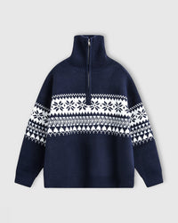 STICKYZOO HOLIDAY SWEATER with Nordic-inspired jacquard knit pattern, designed in Amsterdam