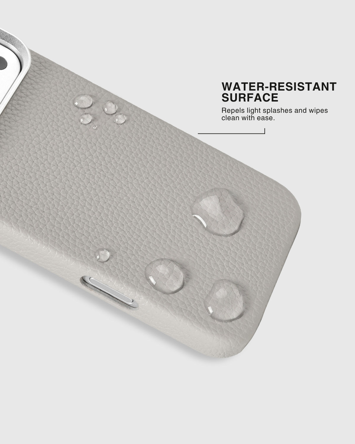 TEXTURED LEATHER CASE — GRAY