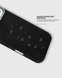 VINTAGE LEATHER PHONE CASE — BLACK