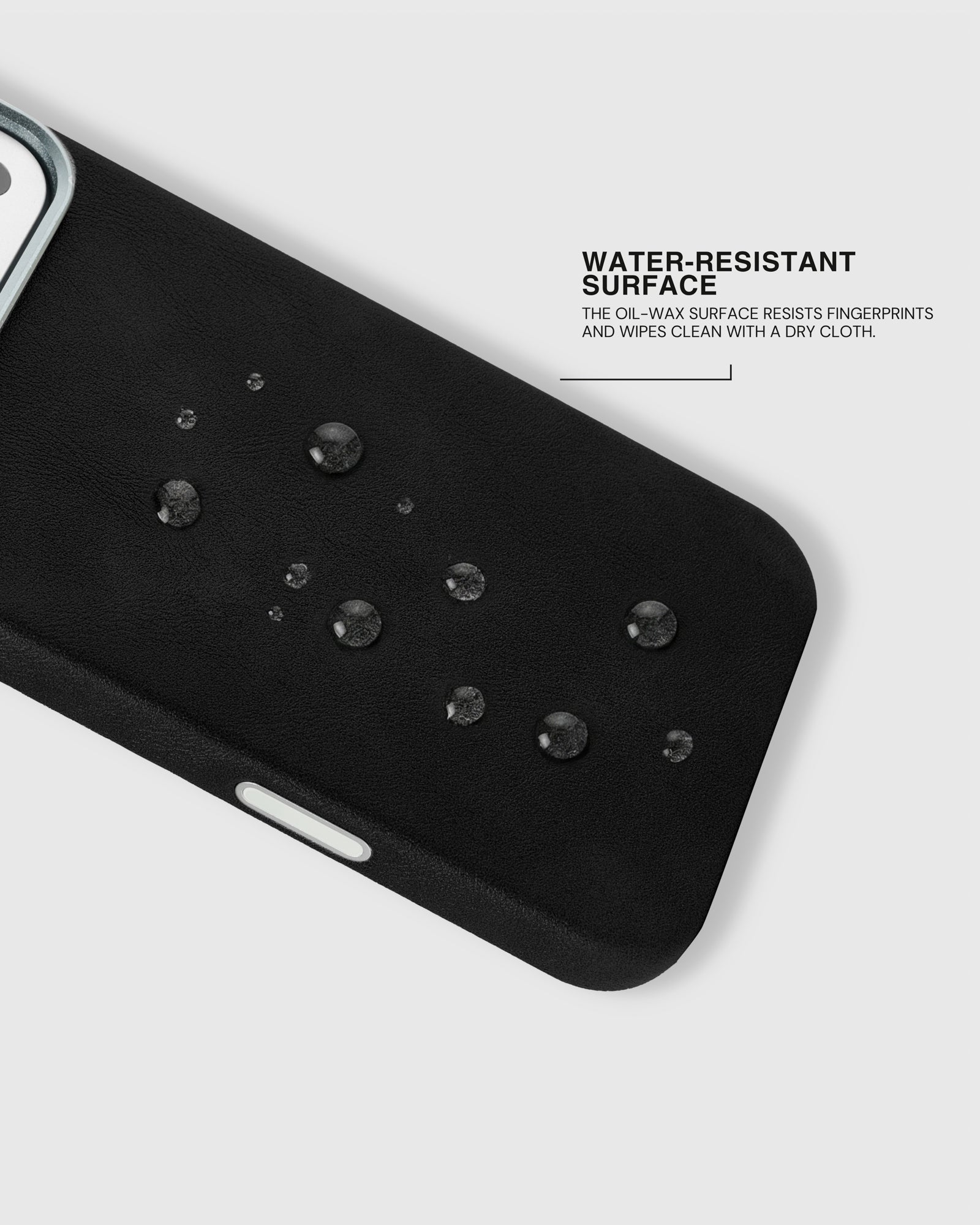 VINTAGE LEATHER PHONE CASE — BLACK