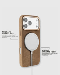 Custodia per telefono in denim — marrone chiaro