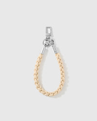 Detail of the two-tone cream braided cord and silver-tone hardware, loved by thousands of STICKYZOO customers