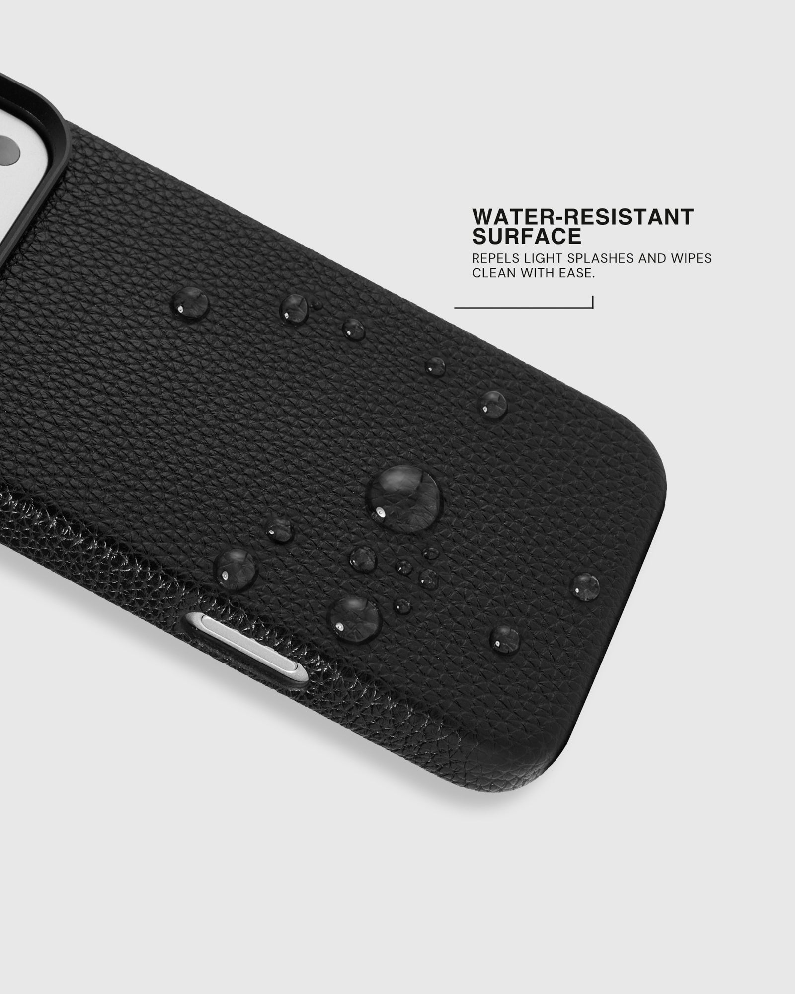 TEXTURED LEATHER CASE — BLACK