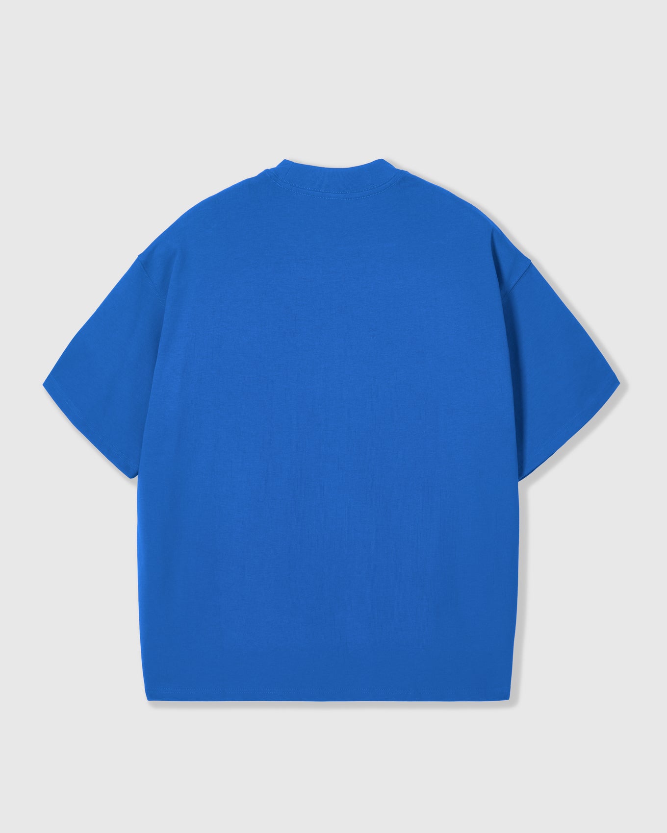 Back view of the oversized blue Lobster T-Shirt showing the clean blank back panel and relaxed boxy proportions.