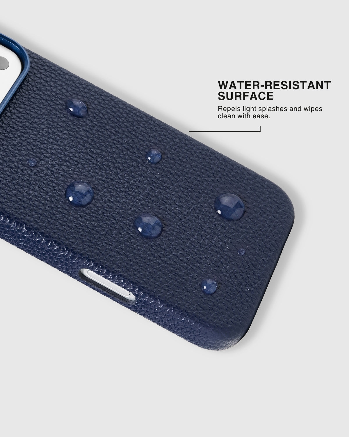 TEXTURED LEATHER CASE — BLUE