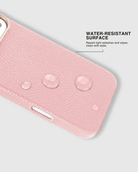 TEXTURED LEATHER CASE — PINK