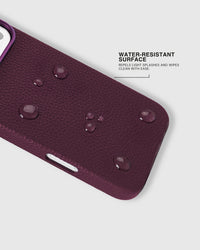 TEXTURED LEATHER CASE — BURGUNDY