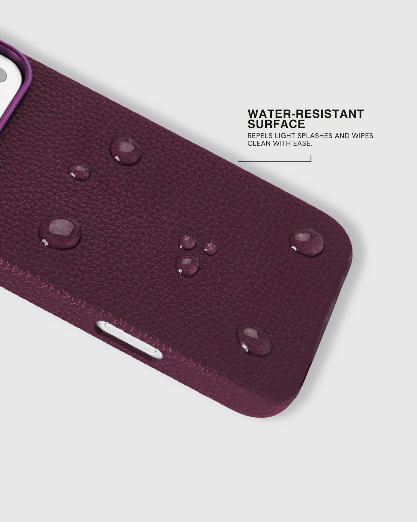 TEXTURED LEATHER CASE — BURGUNDY