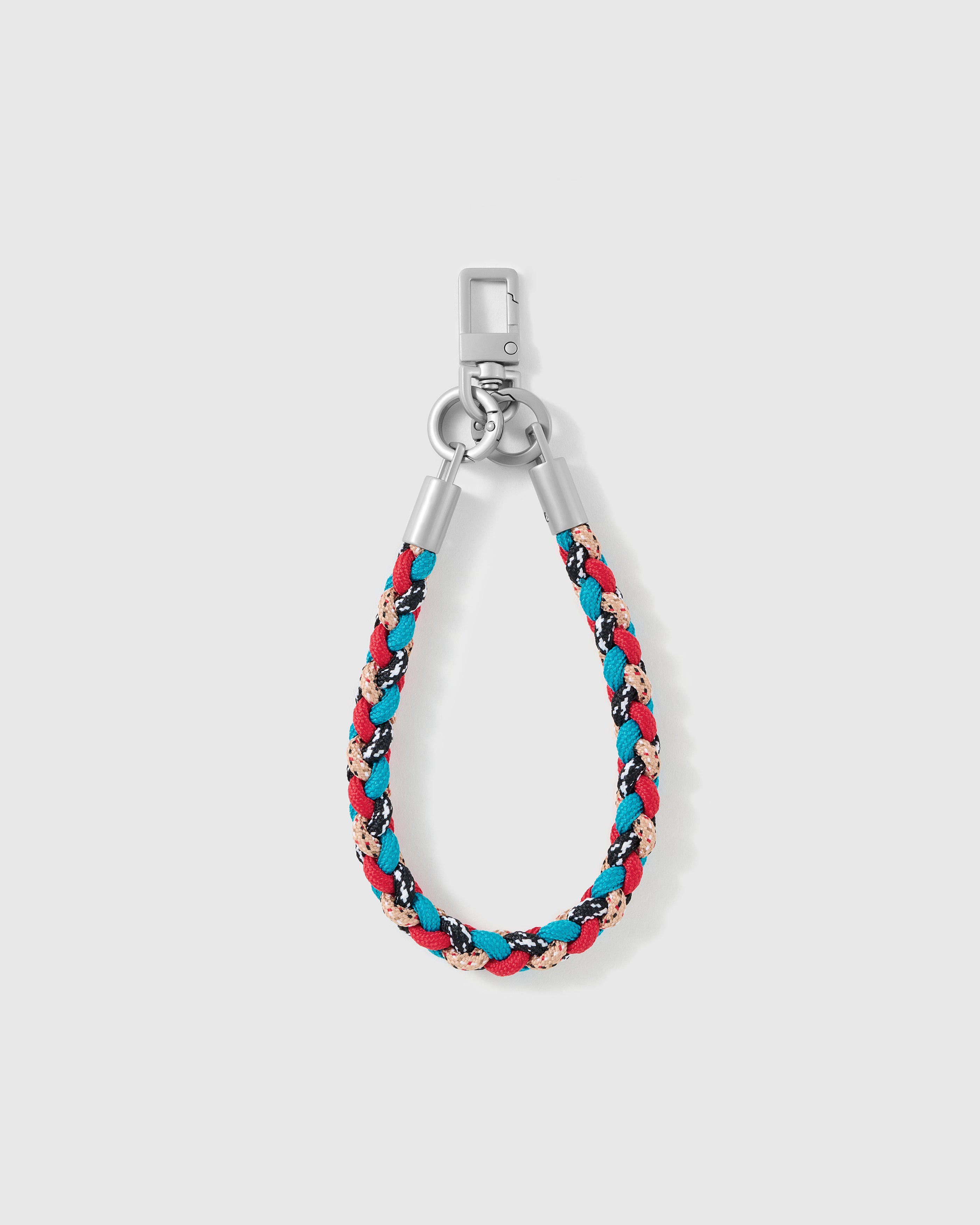 Detail of the two-tone teal and black braided cord and silver-tone hardware, loved by thousands of STICKYZOO customers