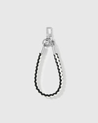 Detail of the two-tone black and cream braided cord and silver-tone hardware, loved by thousands of STICKYZOO customers