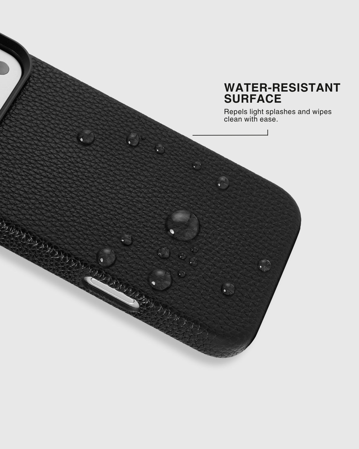 TEXTURED LEATHER CASE — BLACK