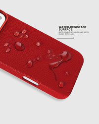 Custodia in pelle strutturata — rossa