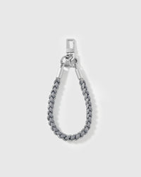 Detail of the two-tone grey braided cord and silver-tone hardware, loved by thousands of STICKYZOO customers