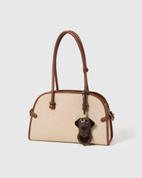 Labrador Retriever charm — French Alran leather from Tarn, France, founded 1903, Entreprise du Patrimoine Vivant.