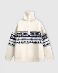 STICKYZOO HOLIDAY SWEATER with Nordic-inspired jacquard knit pattern, designed in Amsterdam