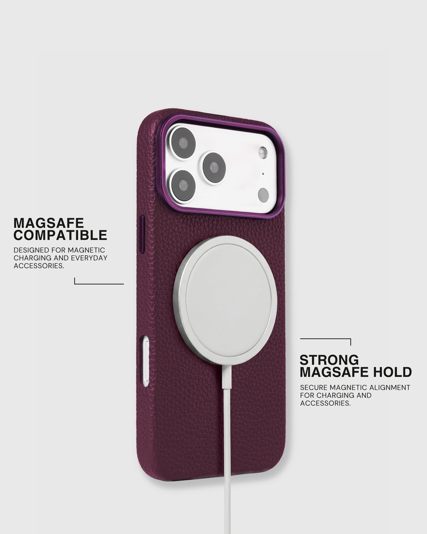 TEXTURED LEATHER CASE — BURGUNDY